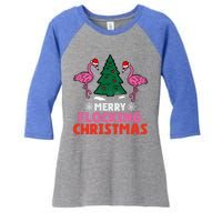 Flamingo Merry Flocking Christmas Funny Xmas Cool Gift Women's Tri-Blend 3/4-Sleeve Raglan Shirt