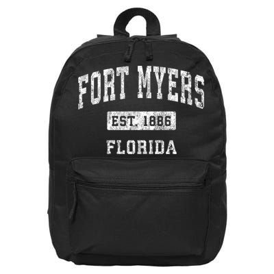Fort Myers Florida Fl Vintage Established Sports Design 16 in Basic Backpack