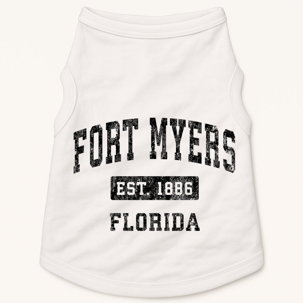 Fort Myers Florida Fl Vintage Established Sports Design Doggie Tank