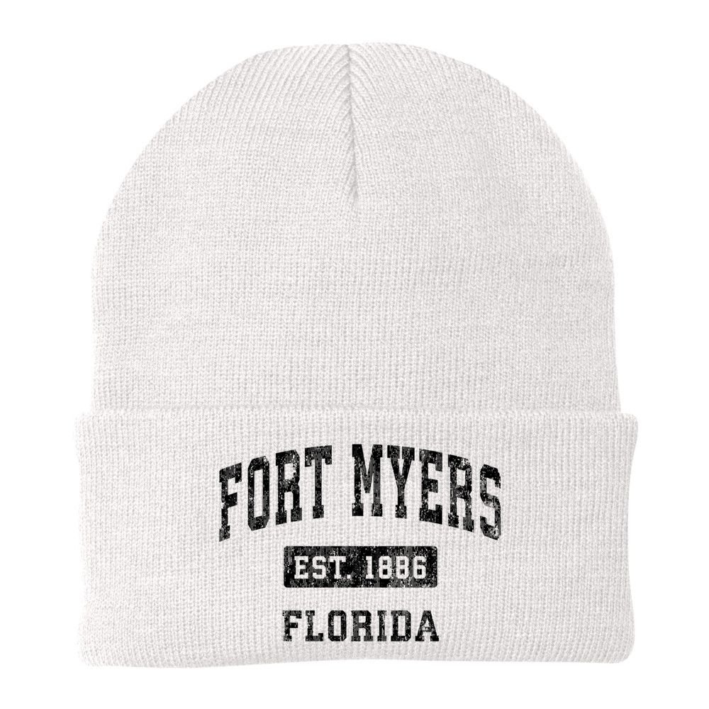 Fort Myers Florida Fl Vintage Established Sports Design Beanie