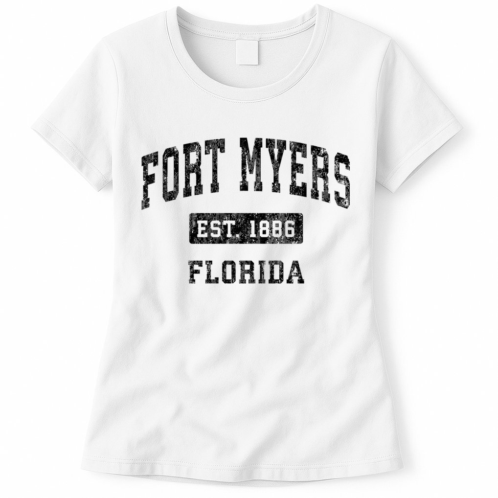 Fort Myers Florida Fl Vintage Established Sports Design Womens T-Shirt