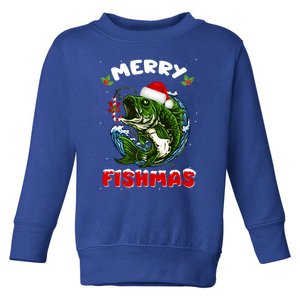 Funny Merry Fishmas Fishers Fishing Christmas Santa Pajama Cute Gift Toddler Sweatshirt