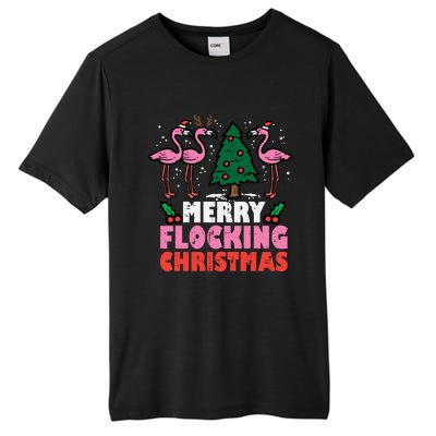 Flamingo Merry Flocking Christmas Funny Xmas Gift Tall Fusion ChromaSoft Performance T-Shirt