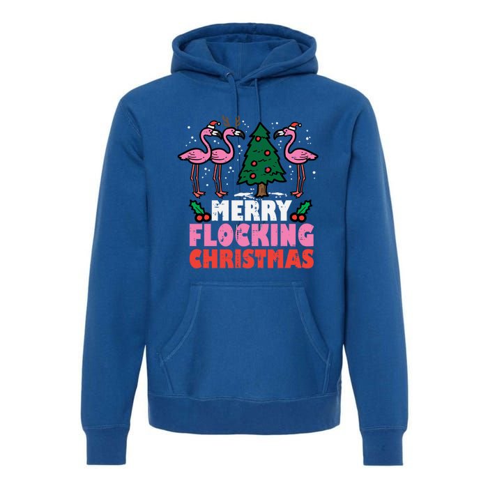 Flamingo Merry Flocking Christmas Funny Xmas Gift Premium Hoodie