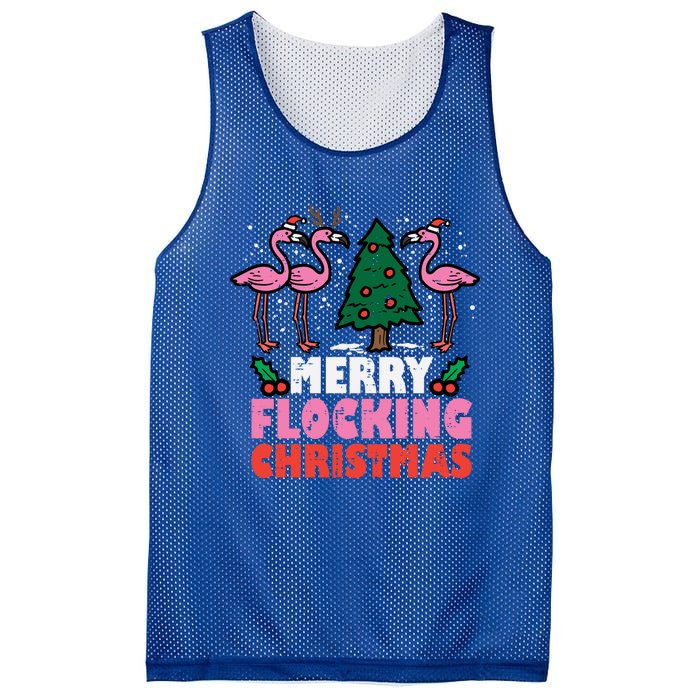 Flamingo Merry Flocking Christmas Funny Xmas Gift Mesh Reversible Basketball Jersey Tank