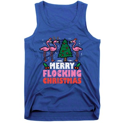 Flamingo Merry Flocking Christmas Funny Xmas Gift Tank Top