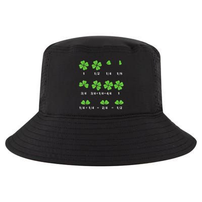 Funny Math Fraction Four Leaf Clover Teacher St Patricks Day Cool Comfort Performance Bucket Hat