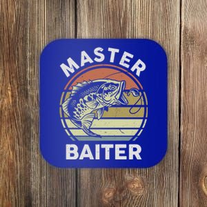 Fishinggift Masterbaiter Funny Fish Dad Grandpa Father Gift Coaster