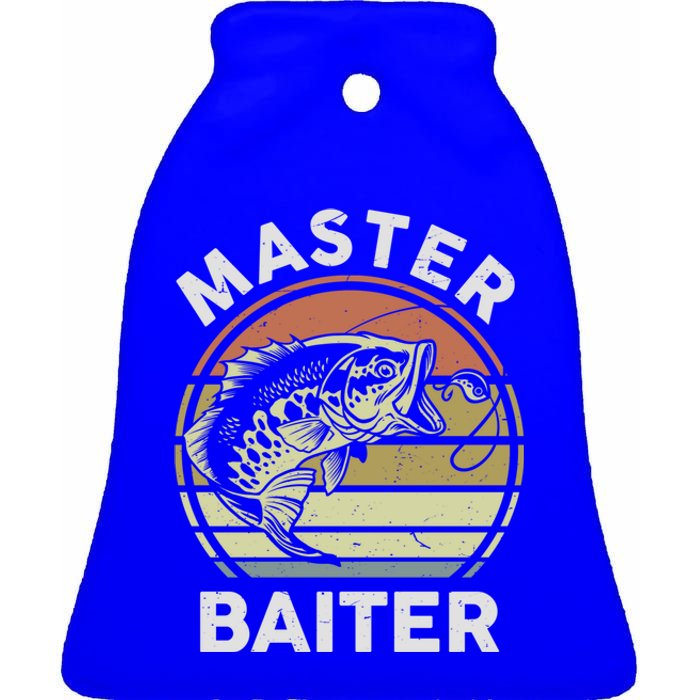 Fishinggift Masterbaiter Funny Fish Dad Grandpa Father Gift Ceramic Bell Ornament