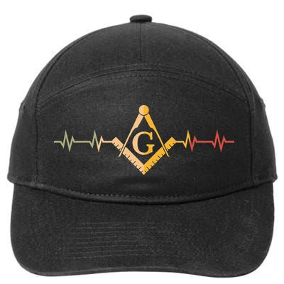 Freemason Masonic Fraternal Freemasonry Square Compass 7-Panel Snapback Hat