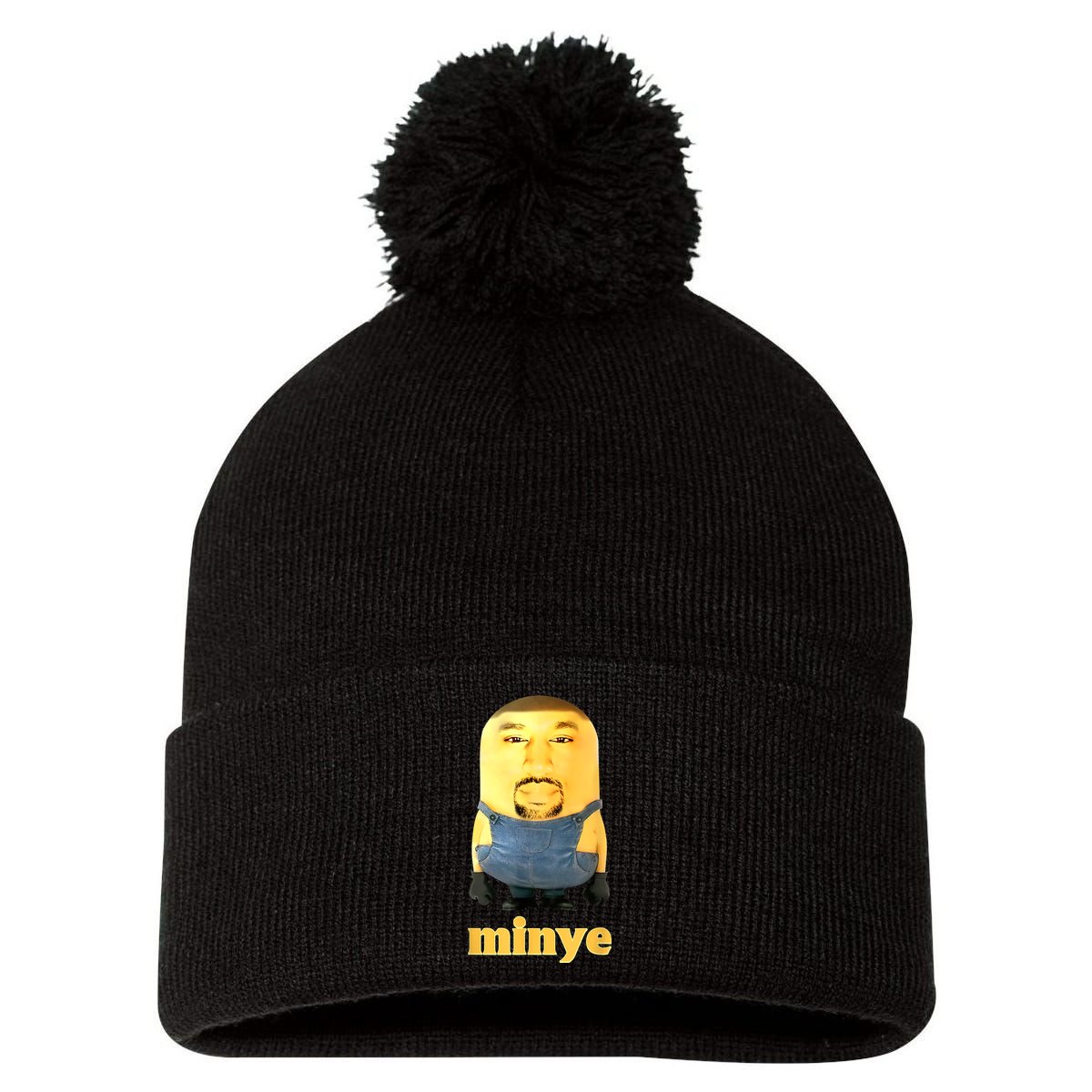 Funny Minye Pom Pom 12in Knit Beanie
