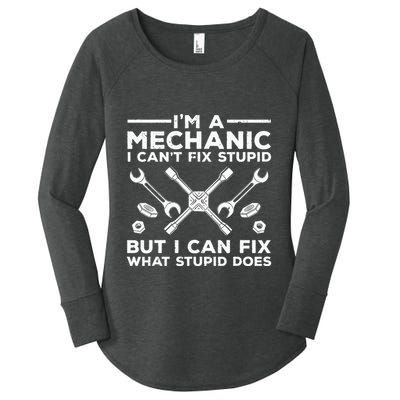 Funny Mechanic For Dad Car Auto Diesel Automobile Garage Women's Perfect Tri Tunic Long Sleeve Shirt