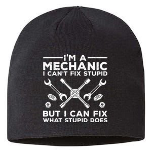 Funny Mechanic For Dad Car Auto Diesel Automobile Garage Sustainable Beanie