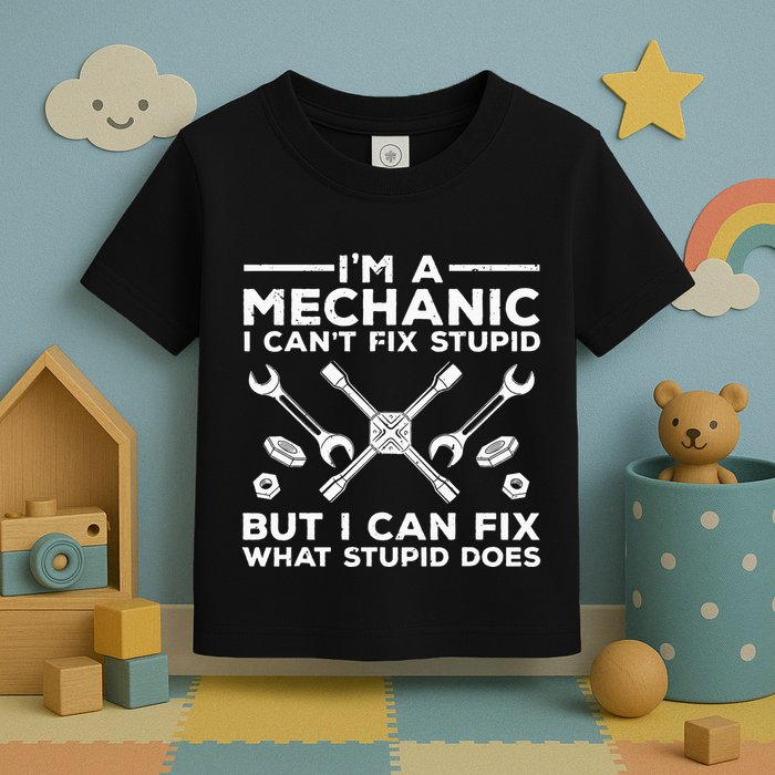 Funny Mechanic For Dad Car Auto Diesel Automobile Garage Toddler T-Shirt
