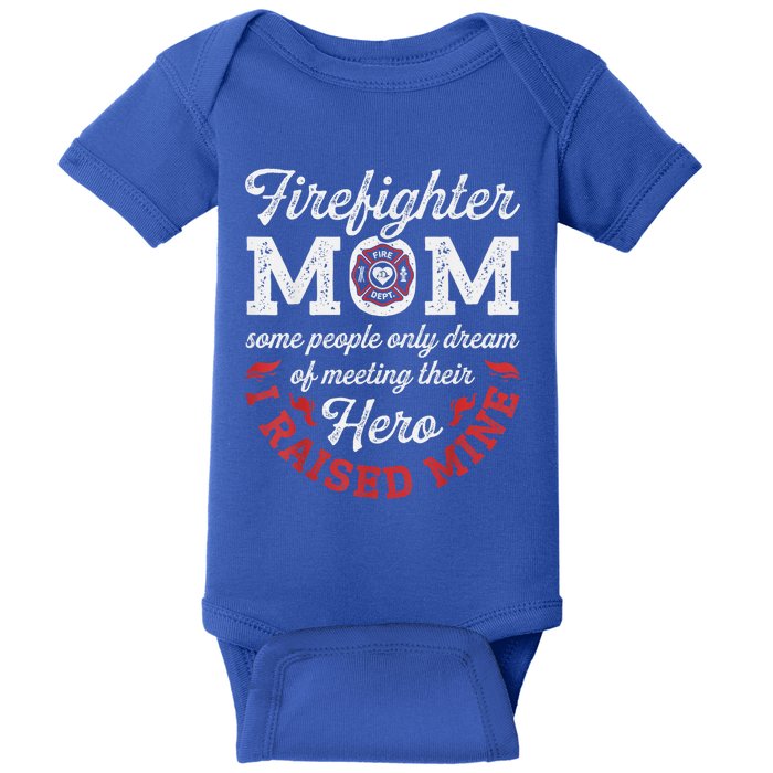 Firefighter Mom Fire Proud Moms Mothers Day Vintage Meaningful Gift Baby Bodysuit