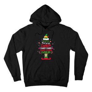 Four Main Food Groups Candy Canes Candy Corns Syrup Elf Hoodie