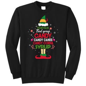 Four Main Food Groups Candy Canes Candy Corns Syrup Elf Sweatshirt