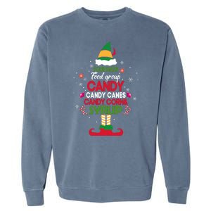 Four Main Food Groups Candy Canes Candy Corns Syrup Elf Garment-Dyed Sweatshirt