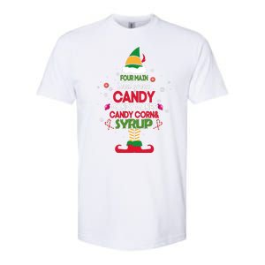 Four Main Food Groups Candy Canes Candy Corns Syrup Elf Softstyle CVC T-Shirt