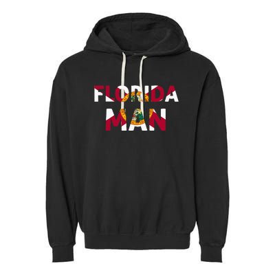 Florida Man & Florida State Flag Garment-Dyed Fleece Hoodie