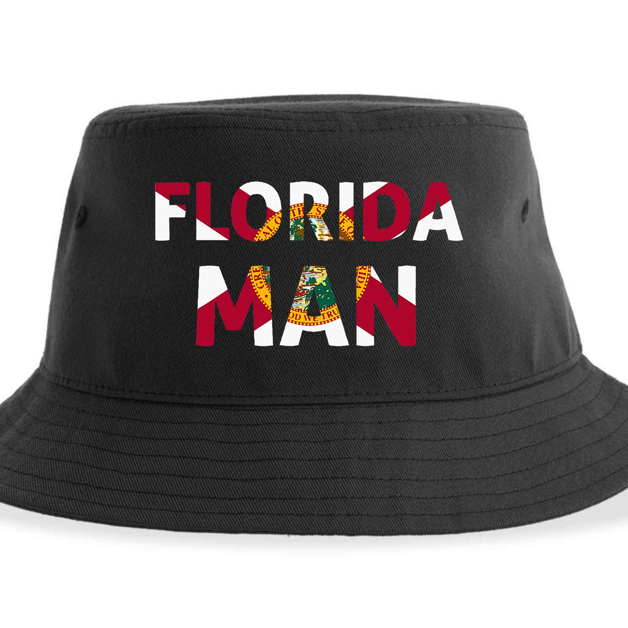 Florida Man & Florida State Flag Sustainable Bucket Hat