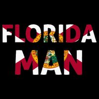 Florida Man & Florida State Flag Drawstring Bag