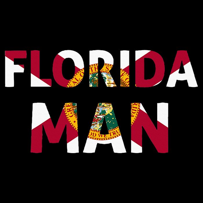 Florida Man & Florida State Flag Drawstring Bag