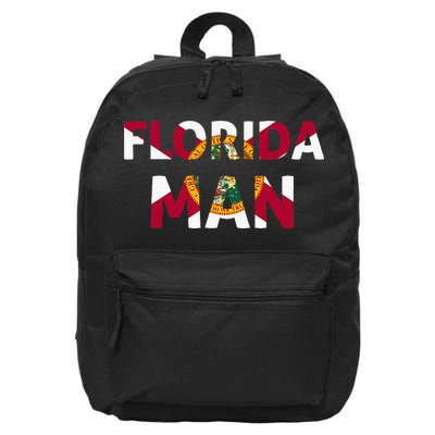 Florida Man & Florida State Flag 16 in Basic Backpack