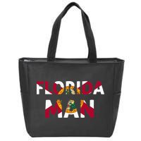 Florida Man & Florida State Flag Zip Tote Bag