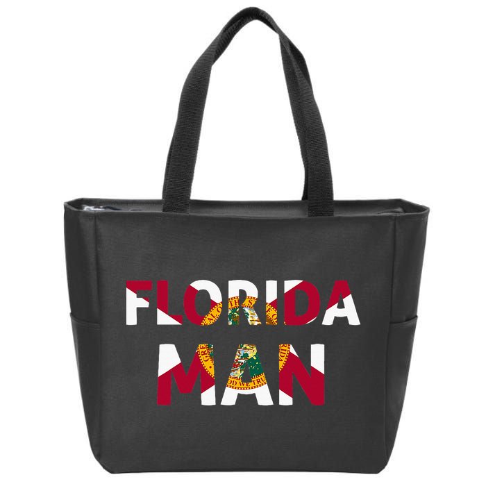 Florida Man & Florida State Flag Zip Tote Bag