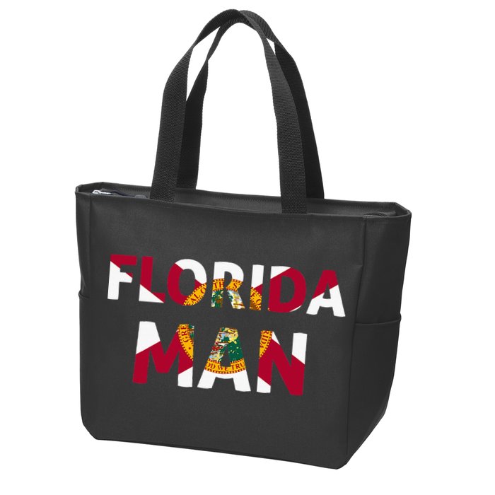 Florida Man & Florida State Flag Zip Tote Bag