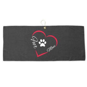 Fur Mom Fur Life With A Paw Print Design For Pet Lovers Large Microfiber Waffle Golf Towel