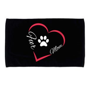 Fur Mom Fur Life With A Paw Print Design For Pet Lovers Microfiber Hand Towel