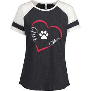 Fur Mom Fur Life With A Paw Print Design For Pet Lovers Enza Ladies Jersey Colorblock Tee