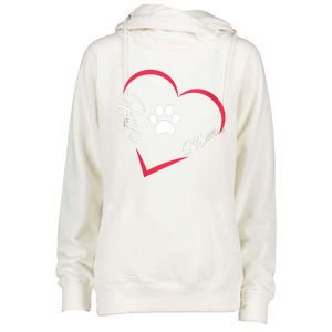 Fur Mom Fur Life With A Paw Print Design For Pet Lovers Womens Funnel Neck Pullover Hood