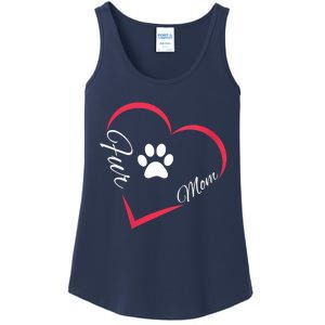 Fur Mom Fur Life With A Paw Print Design For Pet Lovers Ladies Essential Tank