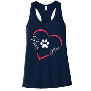 Fur Mom Fur Life With A Paw Print Design For Pet Lovers Women's Racerback Tank