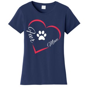 Fur Mom Fur Life With A Paw Print Design For Pet Lovers Women's T-Shirt