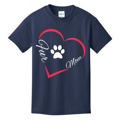 Fur Mom Fur Life With A Paw Print Design For Pet Lovers Kids T-Shirt