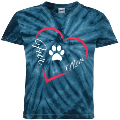 Fur Mom Fur Life With A Paw Print Design For Pet Lovers Kids Tie-Dye T-Shirt