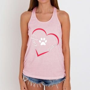 Fur Mom Fur Life With A Paw Print Design For Pet Lovers Women's Knotted Racerback Tank