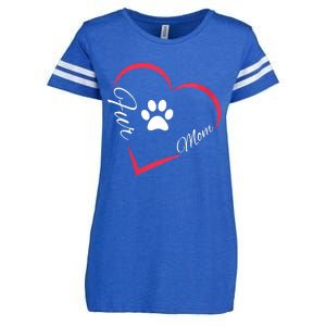 Fur Mom Fur Life With A Paw Print Design For Pet Lovers Enza Ladies Jersey Football T-Shirt