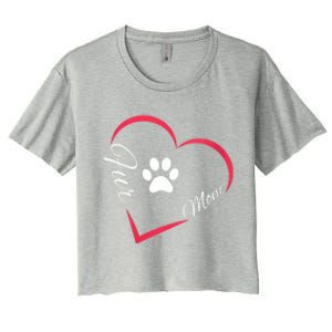 Fur Mom Fur Life With A Paw Print Design For Pet Lovers Women's Crop Top Tee