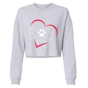 Fur Mom Fur Life With A Paw Print Design For Pet Lovers Cropped Pullover Crew