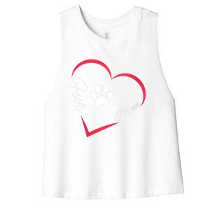 Fur Mom Fur Life With A Paw Print Design For Pet Lovers Women's Racerback Cropped Tank