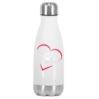 Fur Mom Fur Life With A Paw Print Design For Pet Lovers Stainless Steel Insulated Water Bottle