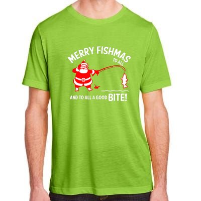 Funny Merry Fishmas Funny Fish Fishing Fisherman Christmas Xmas Gift Adult ChromaSoft Performance T-Shirt