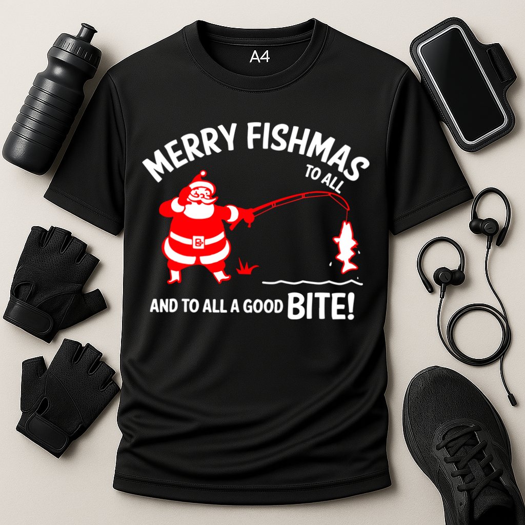 Funny Merry Fishmas Funny Fish Fishing Fisherman Christmas Xmas Gift Cooling Performance Crew T-Shirt