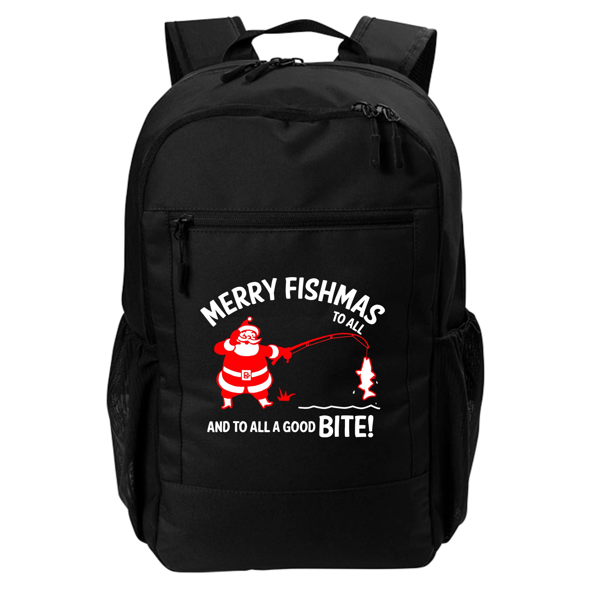 Funny Merry Fishmas Funny Fish Fishing Fisherman Christmas Xmas Gift Backpack