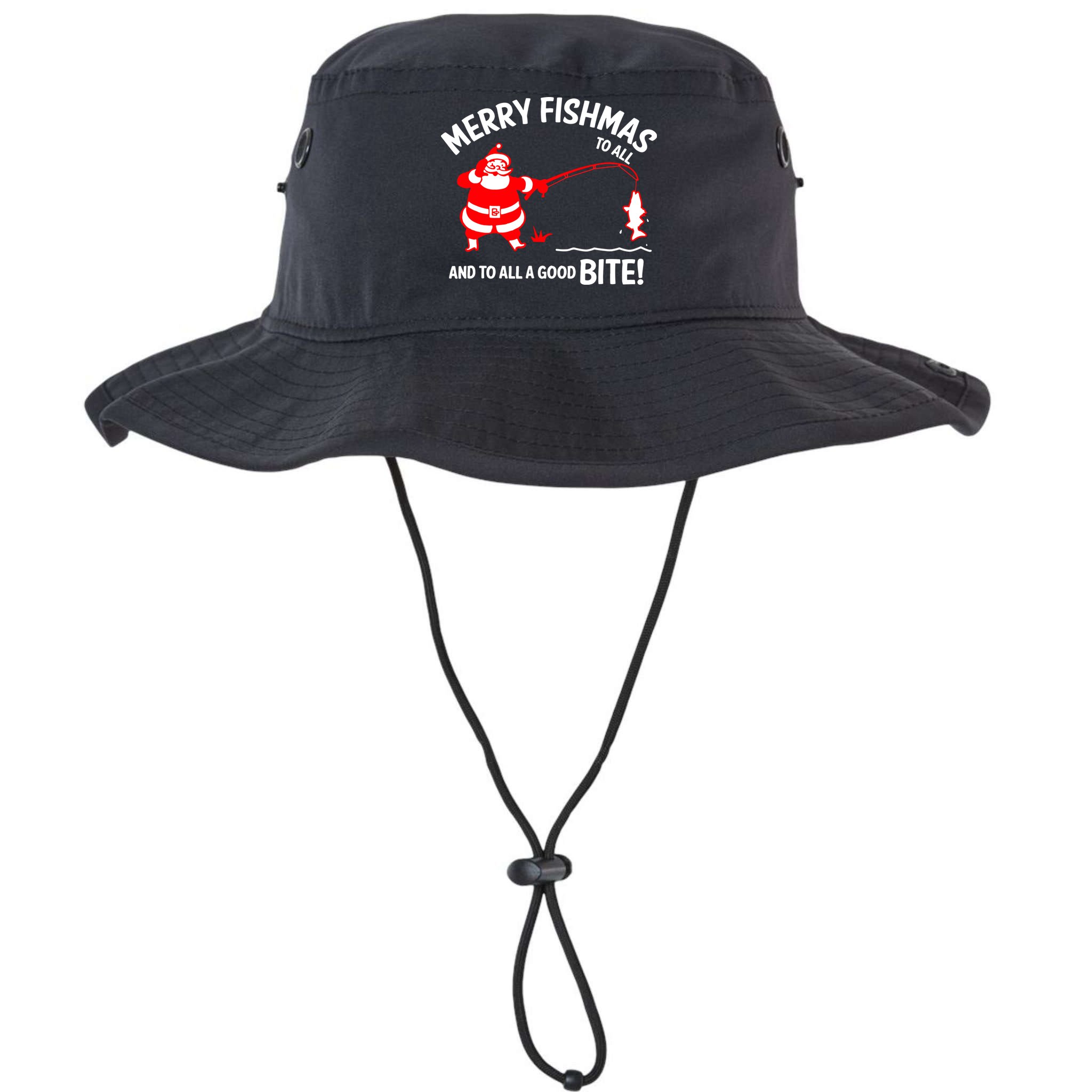 Funny Merry Fishmas Funny Fish Fishing Fisherman Christmas Xmas Gift Bucket Hat